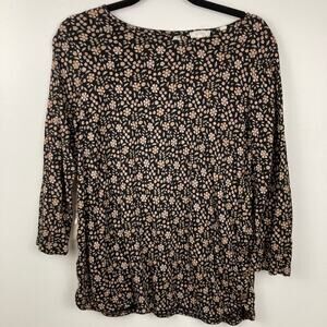 FatFace Womens US 6/UK 10 Dark Floral Ditsy Top Cottagecore Fairy Grunge Y2K